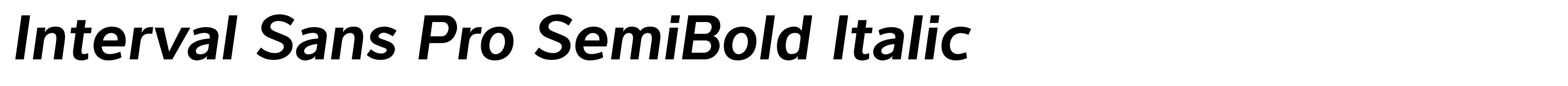 Interval Sans Pro SemiBold Italic
